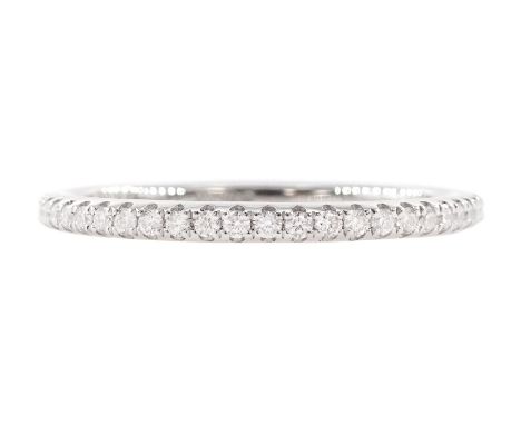 Platinum round brilliant cut diamond half eternity ring, hallmarkedCondition Report:Approx 2.3gm, size K, very good condition