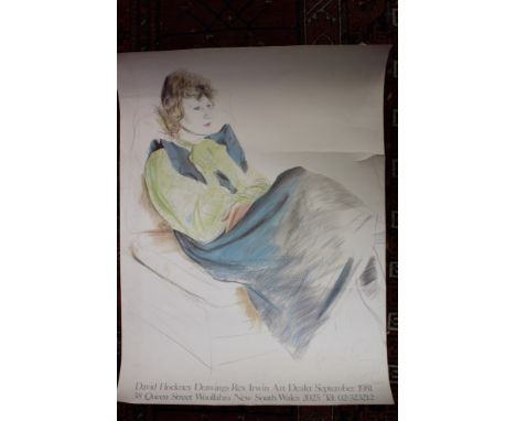 David Hockney (b. 1937), signed poster - 'Celia Wearing Checked Sleeves', inscribed 'For Angus with love', 91cm x 66cm.Proven