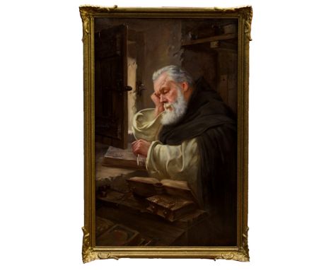 C. Formilli, oil on canvas - portrait of Edward W. Green as 'The Student of The Monastery', signed and dated 1897, inscribed 