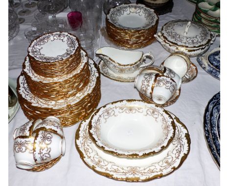 A Coalport "Anniversary" dinner and tea service, 75 pieces approx