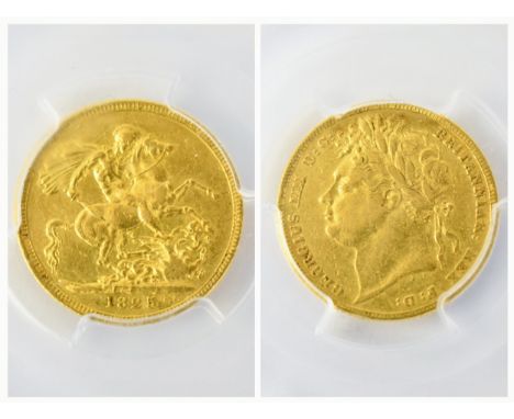 United Kingdom - George IV (1820-1830), gold sovereign, dated 1825, laureate portrait, King George IV, left, GEORGIUS.IIII.D:
