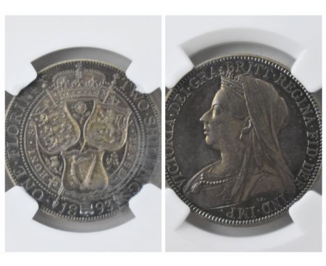 United Kingdom - Victoria (1837-1901) One Florin, dated 1893, 3rd portrait, crowned and veiled bust, Queen Victoria, left, VI