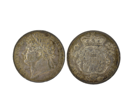 United kingdom - George IV (1820-1830), half crown, dated 1820, first laureate portrait, King George IV, left, GEORGIUS III D