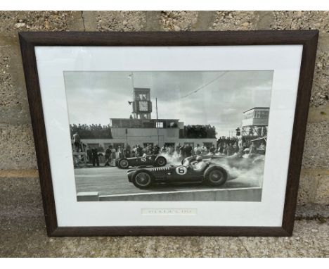 A large framed and glazed print showing 'V16 B.R.M.'s 1952'.