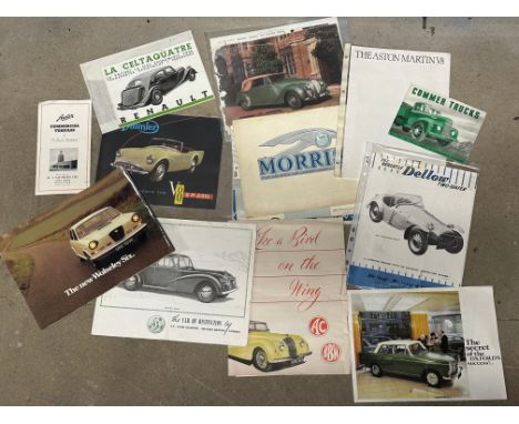 A selection of car brochures to include AC, Daimler, Dellow, Lagonda, Austin etc.