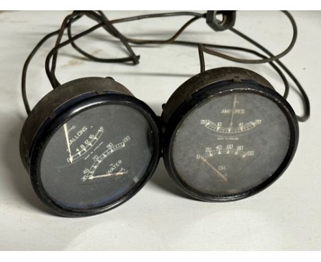 A pair of Lagonda M45 instruments for water, fuel, oil and amps.