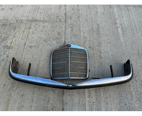 A Merecedes-Benz radiator grille and bumper to suit circa 1950s-1970s models.