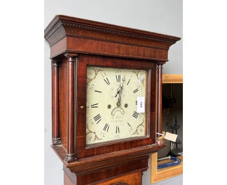 An early 19th century mahogany banded oak eight day longcase clock, marked Warren, Canterbury, height 206cm