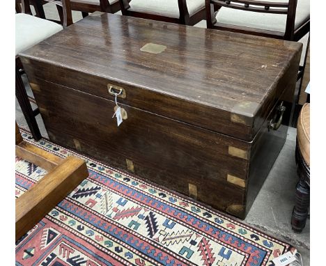 A 19th century brass mounted camphorwood trunk, length 104cm, depth 52cm, height 49cm