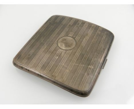 A silver cigarette case, having engine turned exterior and gilt interior , hallmarked Aide Brothers Birmingham 1923