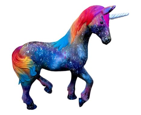 Alpha Wilson‘Levi’Vinyl wrap and spray paintApprox max dimensions: 100cm x 31cms x 92cmLevi, a baby unicorn, enchanted the fo