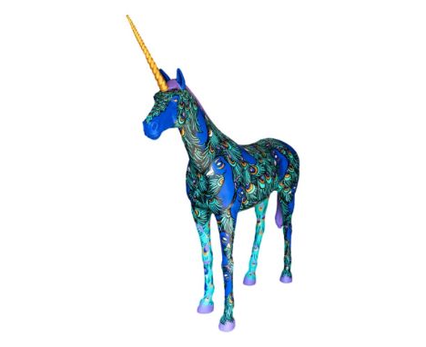 Lucas Antics‘Leila’Acrylic paint on a hollow fibreglass statueMeasures: 229 x 50 x 209cmApprox weight: 57kg  An ostentatious 
