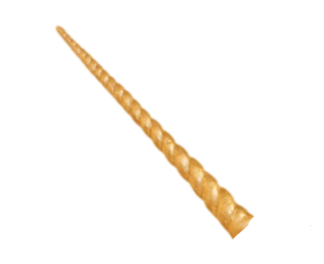 Unique gold sprayed Unicorn Horn as used in the summer trail.  Created exclusively for this auction evening.  Approximately 3
