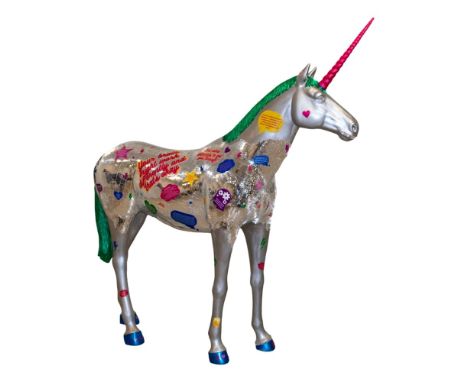 Kazz Hollick‘Neuro-Disco-Corn’Acrylic paint on a hollow fibreglass statue combined with mosaic tile workMeasures: 229 x 50 x 