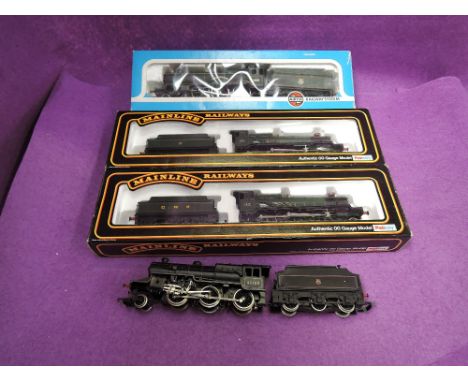 Three Mainline and Airfix 00 gauge 4-6-0 loco's & tenders, all boxed and a Lima 00 gauge 2-6-0 loco & tender