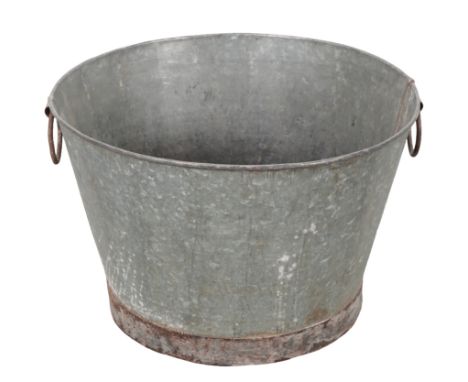 A LARGE GALVANISED METAL PLANTER 36cm high x 56cm wideProvenance: The Richard Pratley Collection of English Furniture, Naïve 
