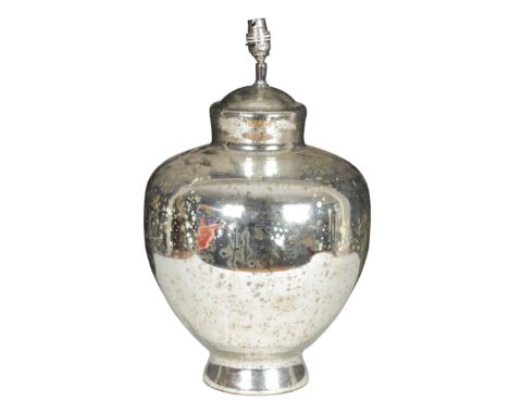 A SILVERED TABLE LAMP BASE 42cm highProvenance: The Richard Pratley Collection of English Furniture, Naïve and Folk Art.