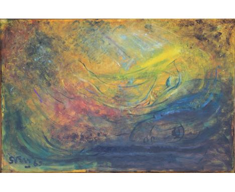 *SVEN BERLIN (1911-1999) 'The Creation Cycle - Creation of Man and Woman' signed and dated '69 lower left, oil on canvas, 120
