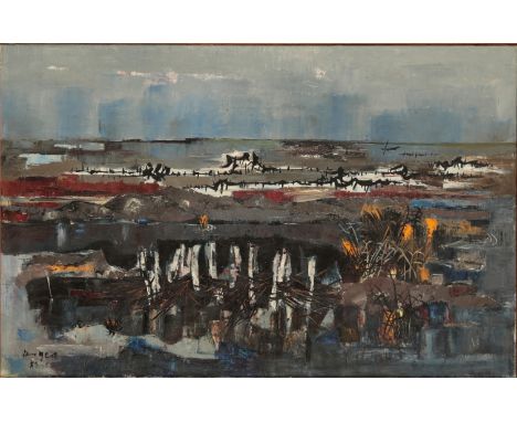 *JOSEPH KOSDANIAN 'BERGEO' (1928-2014) 'Camargue' Coastal landscape, signed and dated '59 lower left, oil on canvas, 64cm x 9