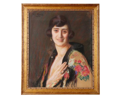 *EVA ROOS VEDDER (1872-1956) A portrait of Vera Maine,&nbsp;grandmother of the vendor,&nbsp;depicted bust-length, signed and 