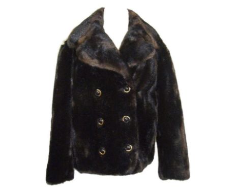 Ladies Vintage English Lady Dark Brown Faux Fur Jacket, labelled size 18 bust 42  CONDITION REPORT 