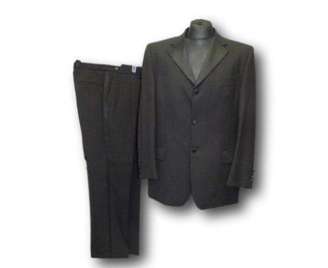 Daniel Hechter Black Wool Evening Suit, jacket 42" Reg, trousers 36" waist, 31 1/2" leg  CONDITION REPORT 