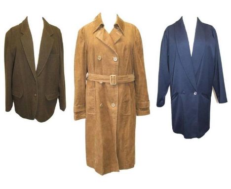 Ladies Coats/Jackets size 14/16: Gap brown corduroy coat, Unnamed 3/4 length dark blue coat &amp; Debenhams Classics khaki wo