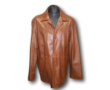 Mens Proudfoot Tan Leather Jacket size 48  CONDITION REPORT 
