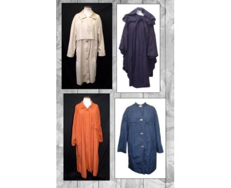 Vintage Harrod's 'Way In' Blue Wool Cape (some moth damage), Vintage Weathergay Blue Waterproof Jacket, Atos Lombardini Duste