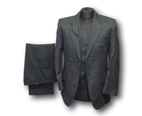 Mens Vintage Hornes Grey Pin Stripe 3 Piece Suit, jacket approx. 40" chest, trousers approx. 35" waist  CONDITION REPORT 