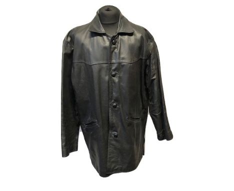 Mens Black Leather Jacket size L