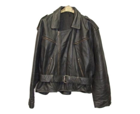 Mens Vintage Black Leather Jacket, size XL  CONDITION REPORT 