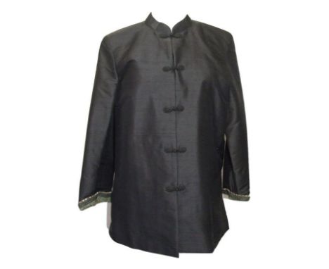 Ladies Black Thai Silk Jacket, approx. size 12/14  CONDITION REPORT 