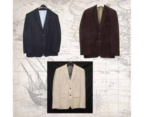 M&amp;S Man Dark Blue Linen Mix Jacket size 38, M&amp;S Autograph Brown Corduroy Jacket size 38 - 40 &amp; TU Cream Linen Mix