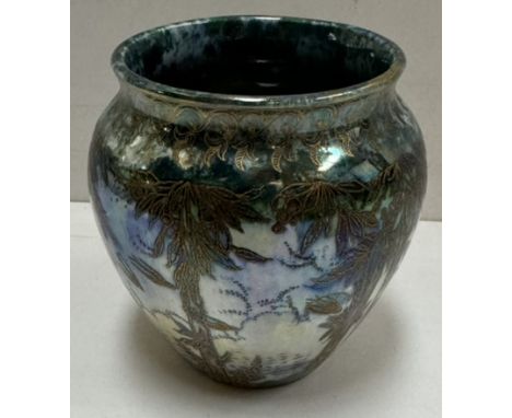 A Royal Worcester crown ware vase decorated with a woodland scene number CW311