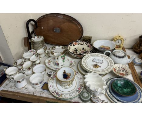 A Royal Albert Celebration part tea service together with a gallery tray, Masons Mandalay bowl, Dillwyn pottery jug, Minton H