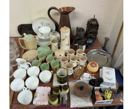 A Wedgwood Ice Rose pattern part tea service together with a Branksome China part coffee set, Boulton part coffee set, Royal 