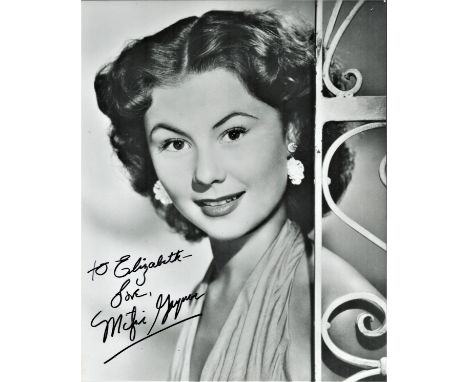 Mitzi Gaynor signed and dedicated vintage 10x8 black and white photograph. Gaynor is an American actress, singer, and dancer.