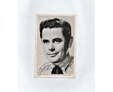 Glenn Ford, vintage 6x4 vintage black and white signed photograph. Ford was most prominent during Hollywood's Golden Age as o