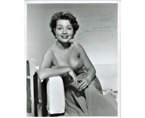 Sara Montiel, also known as Sarita Montiel signed vintage 10x8 black and white photograph. Montiel was a Spanish singer and a