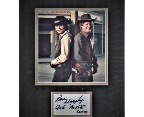 Ben Murphy signed and double mounted 11x14 colour photograph pictured during his time playing Kid Curry in the ABC television