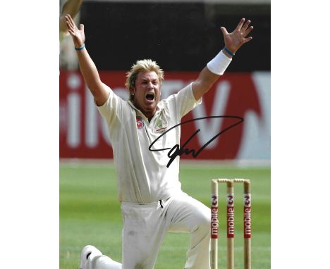 Shane Warne signed 10x8 colour photo. Shane Keith Warne (born 13 September 1969) is an Australian cricket commentator and for