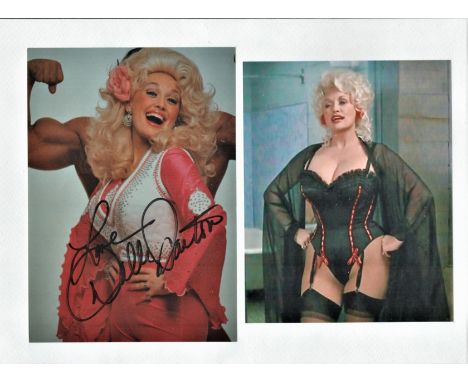 Dolly Parton collection of two colour photographs. 1 signed, and the other unsigned. Both picturing Dolly during her time pla