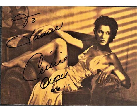 Celine Dion signed and dedicated 7x5 colour photograph. Dion is renowned for her powerful, technically skilled vocals, and re