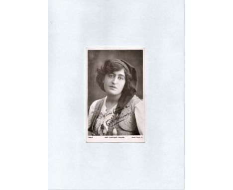 Constance Collier, vintage 6x4 signed black and white postcard photograph. On the back, this item is addressed and dated 25th