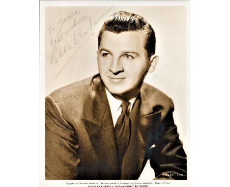 Edward Bracken, vintage signed and dedicated 10x8 black and white photograph. Bracken was an American actor who became a Holl
