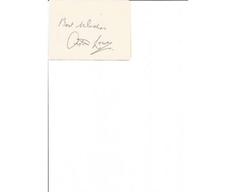 Arthur Lowe signed album page. English actor. Best known for his role as Captain Mainwaring in Dad's Army. Good Condition. Al