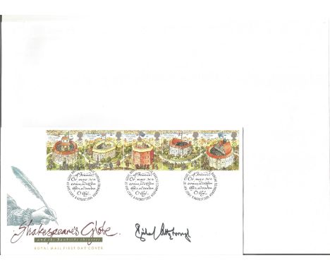 Shakespeares Globe FDC. Signed by Sir Richard Attenborough. 8/8/1995 Edinburgh postmark. Good Condition. All signed pieces co