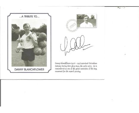 Les Allen Signed Tottenham Hotspur Danny Blanchflower Tribute Cover. Good Condition. All signed pieces come with a Certificat