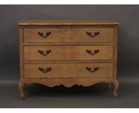 An oak three drawer commode, 120cm wide